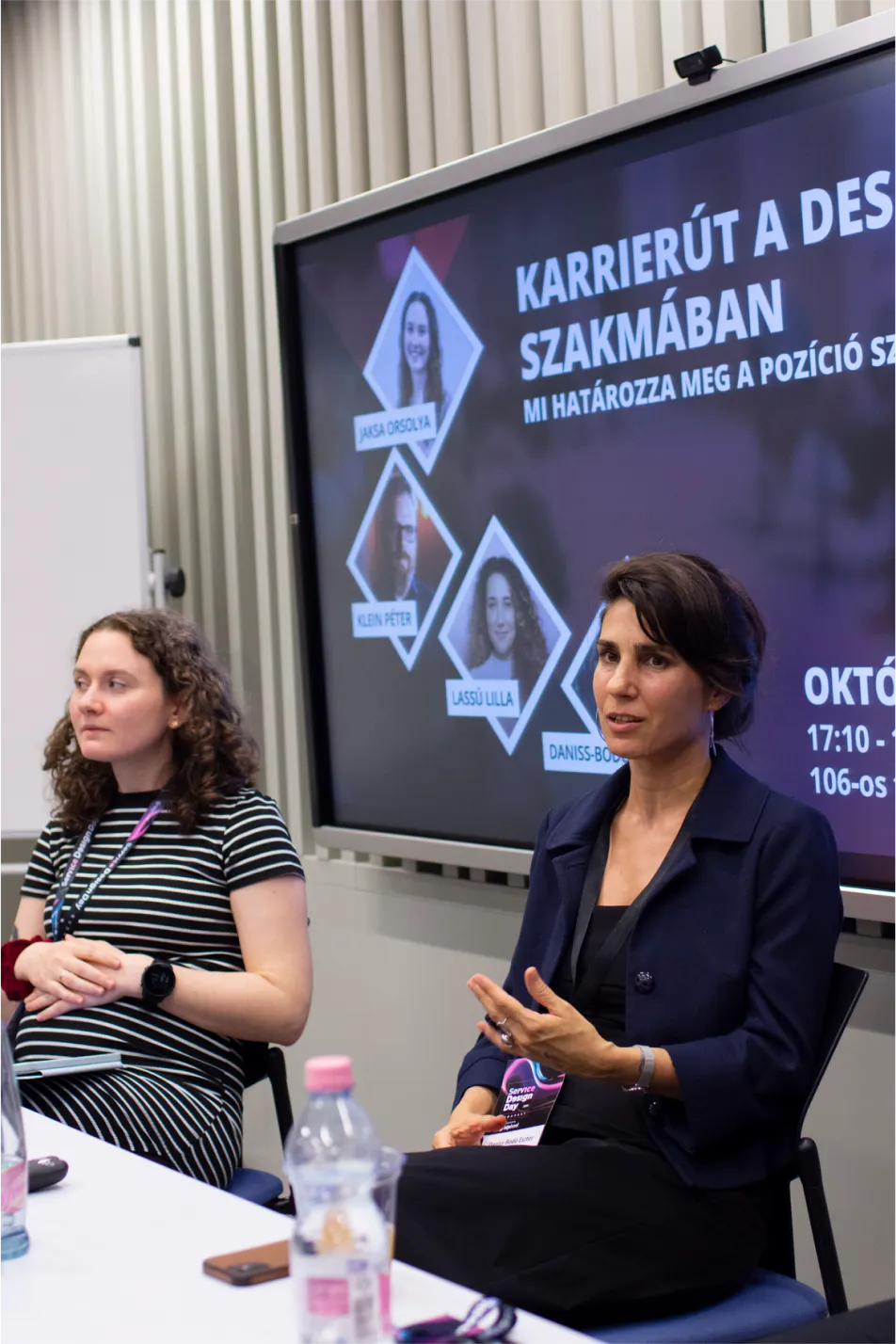 Karrierút a design szakmában (balról jobbra): Jaksa Orsolya, Daniss-Bodó Eszter (Service Design Day, 2024) (szolgáltatástervezés)